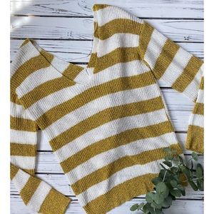 NWT Striped Twist-Back Sweater
